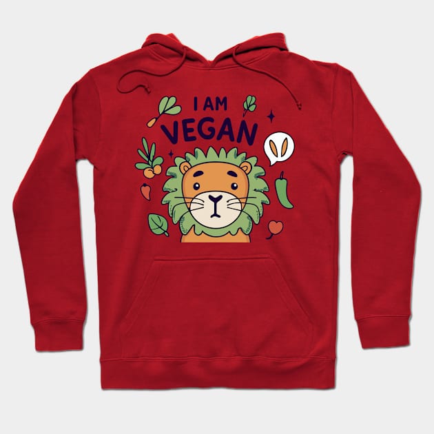 Vegan lion Hoodie by Spaceboyishere